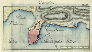 Map of Curzola from 1900s