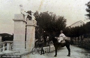 Arriving to Banje by Horse and Bicycle (in 1900s)