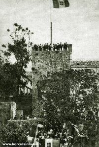 Tower Revelin with Italian Flag in 1918