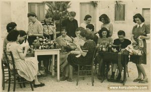 Group of women from Korcula doing some needle work in May 1945