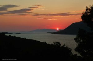 Sunset in Peljesac Channel - viewed from Forteca, Korcula