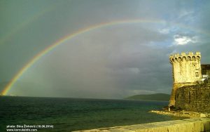 Rainbow in Peljesac Channel, Korcula (June 2014)