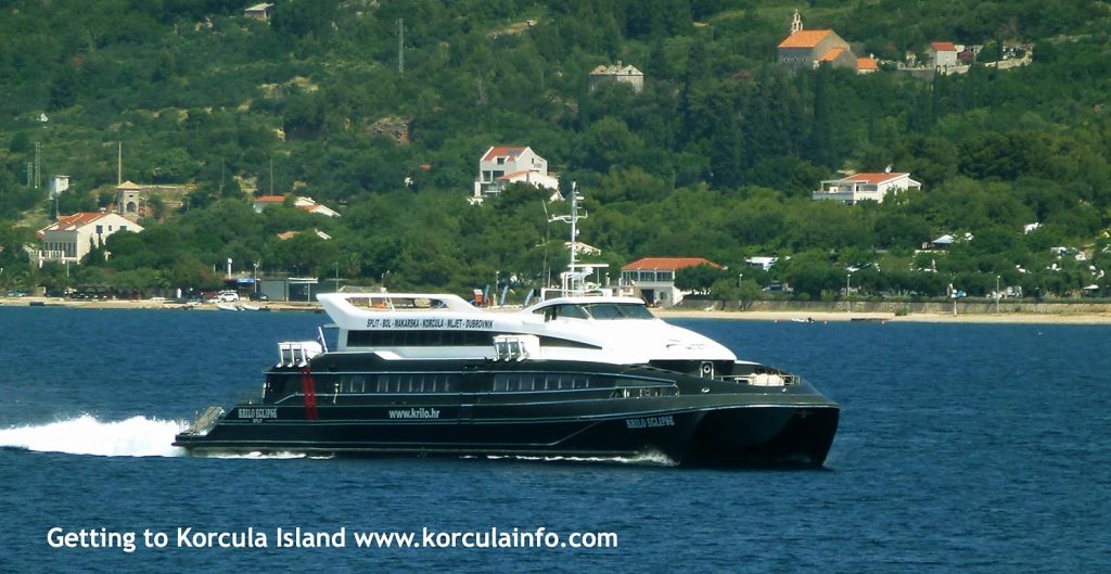 Getting to Korcula island by fast ferry