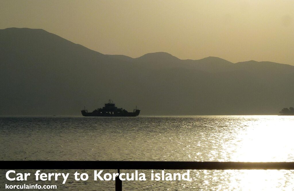 Early morning car ferry crossings to Korcula island